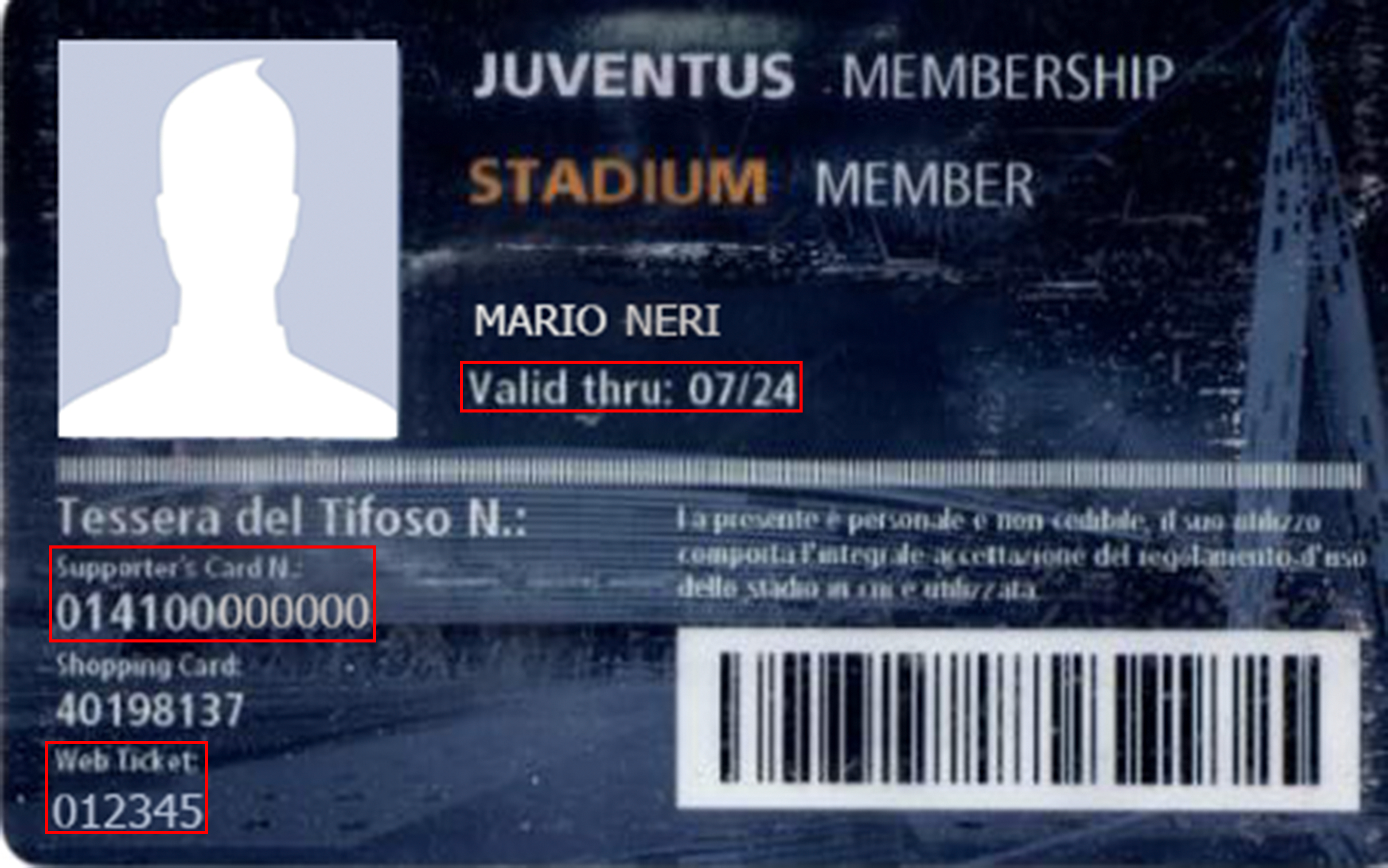 Tessera del Tifoso Vecchia